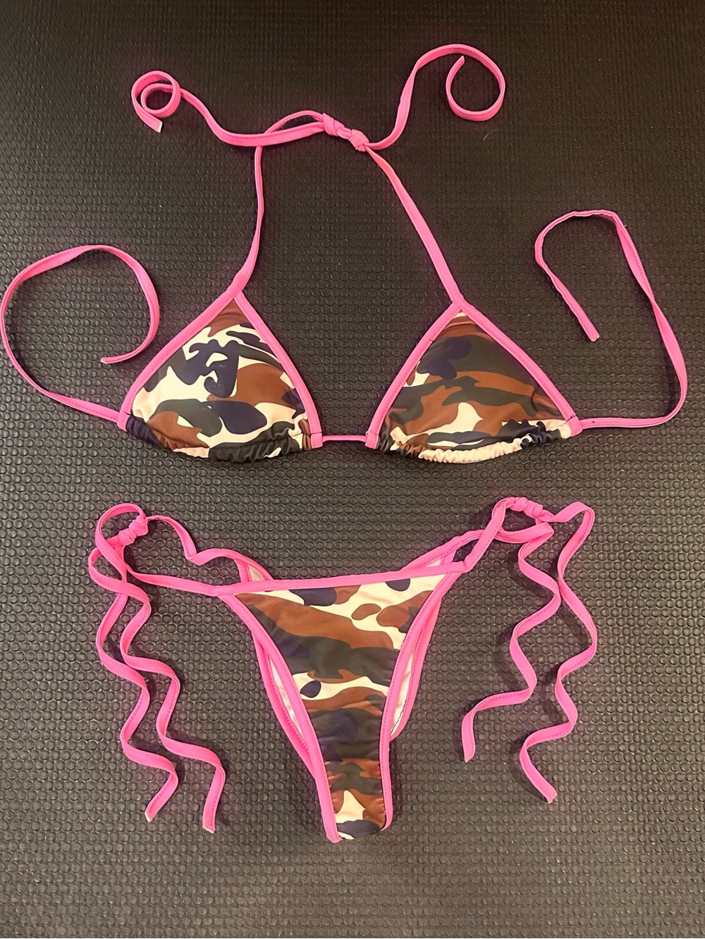 Women’s Camo String Bikini with Pink Trim